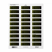 Olijfgroene agaat script retouradres voor trouwfee etiket (Full Sheet)