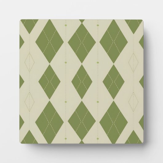 Olijfgroene Argyle Diamant Patroon Fotoplaat (Voorkant)