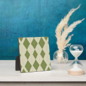 Olijfgroene Argyle Diamant Patroon Fotoplaat (Insitu)