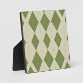 Olijfgroene Argyle Diamant Patroon Fotoplaat (Voorkant)