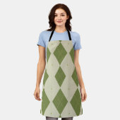 Olijfgroene Argyle Diamant Patroon Schort (Gedragen)