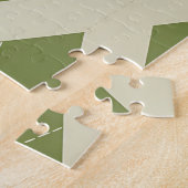 Olijfgroene Argyle Ruit Patroon Legpuzzel (Zijkant)