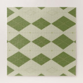 Olijfgroene Argyle Ruit Patroon Legpuzzel (Horizontaal)