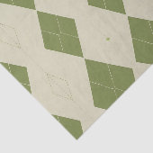 Olijfgroene Argyle Ruit Patroon Tissuepapier (Detail)