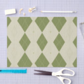 Olijfgroene Argyle Ruit Patroon Tissuepapier (Craft)