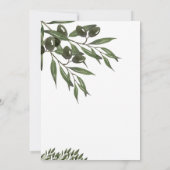 olijfgroene blad tak en citroen bruiloft kaart (Achterkant)