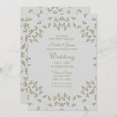 Olijfgroene bladeren Natuurlijke havermout Rustic Kaart (Voorkant / Achterkant)