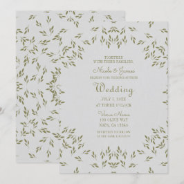 Olijfgroene bladeren Natuurlijke havermout Rustic  Kaart