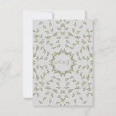 Olijfgroene bladeren Natuurlijke havermout Rustic  RSVP Kaartje (Achterkant)