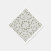 Olijfgroene bladeren Natuurlijke havermout Rustic  Servet (Hoek)