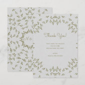 Olijfgroene Bladeren Rustieke Trouw Dank Je Kaart (Voorkant / Achterkant)