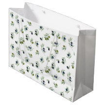 Olijfgroene Bladeren Waterverf Bloemmotief