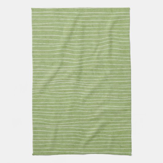 Olijfgroene Bleke strepen Theedoek (Verticaal)