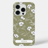 Olijfgroene bloem Eenvoudige bloem Moderne naam Case-Mate iPhone Case (Achterkant)