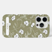 Olijfgroene bloem Eenvoudige bloem Moderne naam Case-Mate iPhone Case (Achterkant (horizontaal))