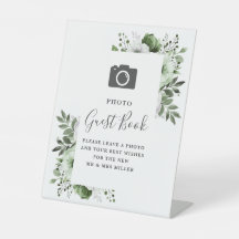Olijfgroene Bloem Foto Gastboek Huwelijk