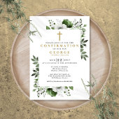 Olijfgroene bloemen botanische moderne bevestiging kaart