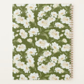 Olijfgroene bloemenplanner planner (Achterkant)