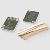 Olijfgroene bloemenslinger huwelijksprogramma handwaaier (Niet-gemonteerd)