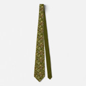 Olijfgroene bloemrijke elegantie stropdas (Voorkant)