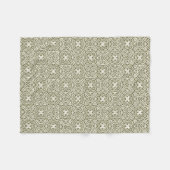 Olijfgroene bloemslat fleece deken (Voorkant (Horizontaal))