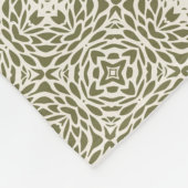 Olijfgroene bloemslat fleece deken (Hoek)