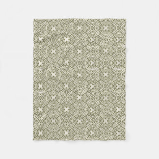Olijfgroene bloemslat fleece deken