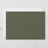 Olijfgroene Blush Handgeschreven Moderne Trouw Save The Date (Achterkant)