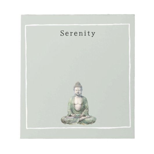 Olijfgroene Boeddha-meditatie Persoonlijk  Notitieblok (Voorkant)