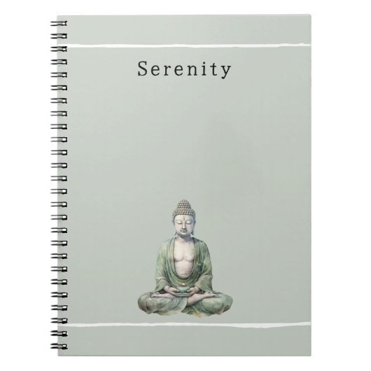 Olijfgroene Boeddha-meditatie Persoonlijk Notitieboek (Voorkant)