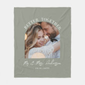 Olijfgroene boog foto bruiloft cadeautje thuisdeco fleece deken (Voorkant)