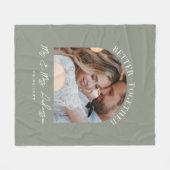 Olijfgroene boog foto bruiloft cadeautje thuisdeco fleece deken (Voorkant (Horizontaal))