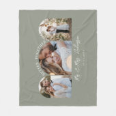 Olijfgroene boog multi-foto bruiloft cadeaudecor fleece deken (Voorkant)