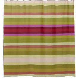 Olijfgroene Bourgogne en roze Douchegordijn