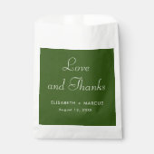 Olijfgroene bruiloft elegante gunsttas bedankzakje (Voorkant)