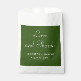 Olijfgroene bruiloft elegante gunsttas bedankzakje