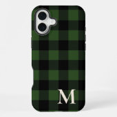 Olijfgroene Buffalo geruite geruite check iPhone Hoesje (Achterkant)