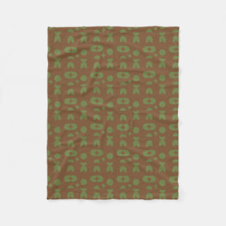 Olijfgroene Cacaobruine Abstract Geometrisch Patro Fleece Deken