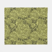 Olijfgroene cactus patroon camouflage print fleece deken (Voorkant (Horizontaal))