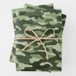 olijfgroene camouflage inpakpapier vel