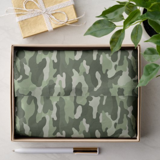 olijfgroene camouflage tissuepapier (Geschenk)
