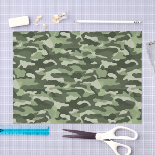 olijfgroene camouflage tissuepapier (Craft)