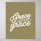 Olijfgroene christelijke genade op genade poster (Voorkant)