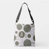 Olijfgroene Cirkels Monogram Crossbody Tas (Voorkant)