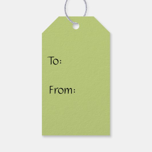 Olijfgroene creatieve bladeren aangepaste tekst cadeaulabel (Achterkant)