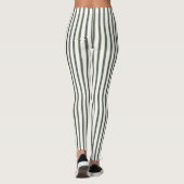 Olijfgroene Crème Strepen Leggings (Achterkant)