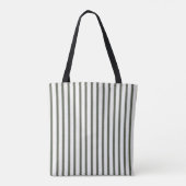 Olijfgroene Crème Strepen Tote Bag (Achterkant)
