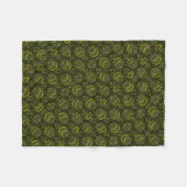 Olijfgroene damast fleece deken (Voorkant (Horizontaal))