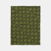 Olijfgroene damast fleece deken (Voorkant)