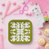 Olijfgroene deco papieren bordje (Feest)